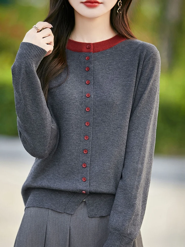 

Новая зимняя вязаная кофта из чистой шерсти с высоким воротником, облегающая, универсальная, машинная стирка, мягкая, с длинными рукавами, для женщин