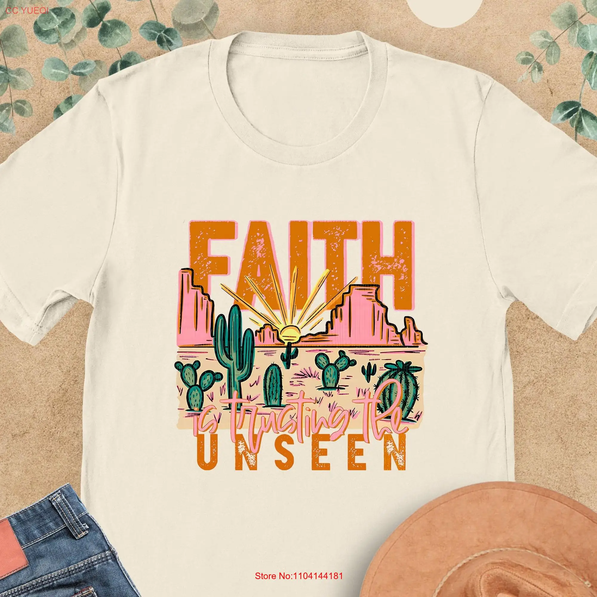 Faith Is Trusting The Unseen T Shirt Christian Religious Bible Based For Church long or short sleeves