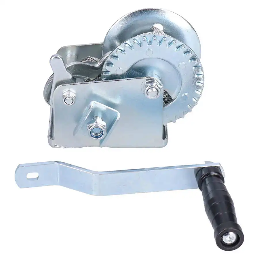

Portable Hand Gear Winch 1000 LBS with 8 m Wire Rope for Boat and Vehicle