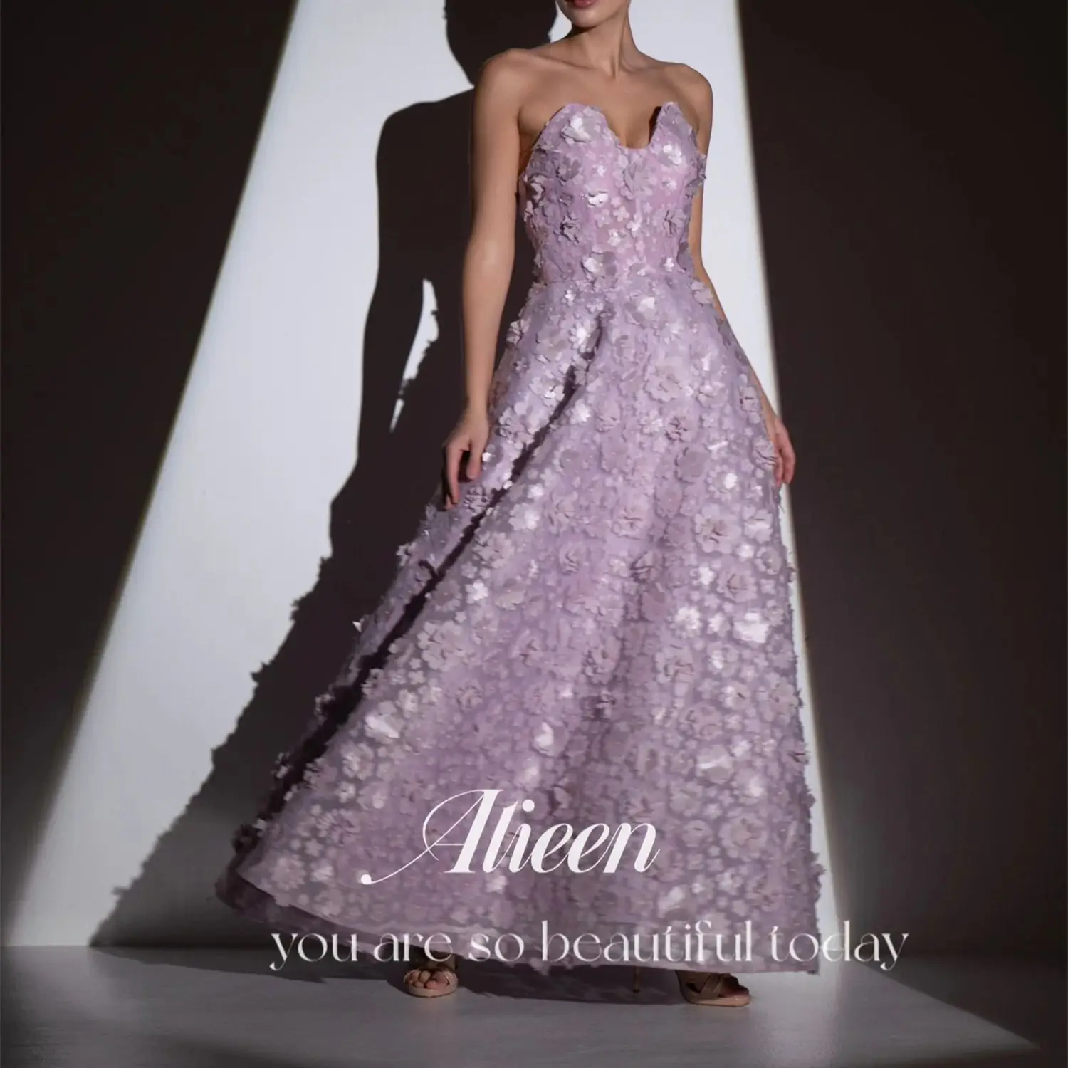 

Aileen 3D Flowers A-line Customized Purple Robe Soiree De Luxe 2024 Dresses Elegant Evening Dress Woman Ball Gowns Party Gala