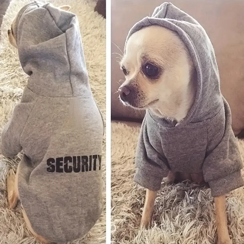 Security Dog Clothes Small Large Dogs Hoodie Coat Chihuahua Dog Sweatshirt French Bulldog Warm Puppy Clothes For Dog XS-9XL