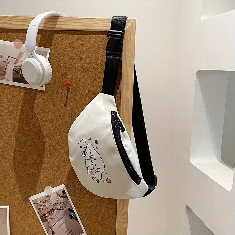 1 szt. Wodoodporna torba na klatkę piersiową Sanrio Cinnamon Roll, którą można nosić na jedno ramię lub crossbody, przenośna torba na telefon, torba na talię