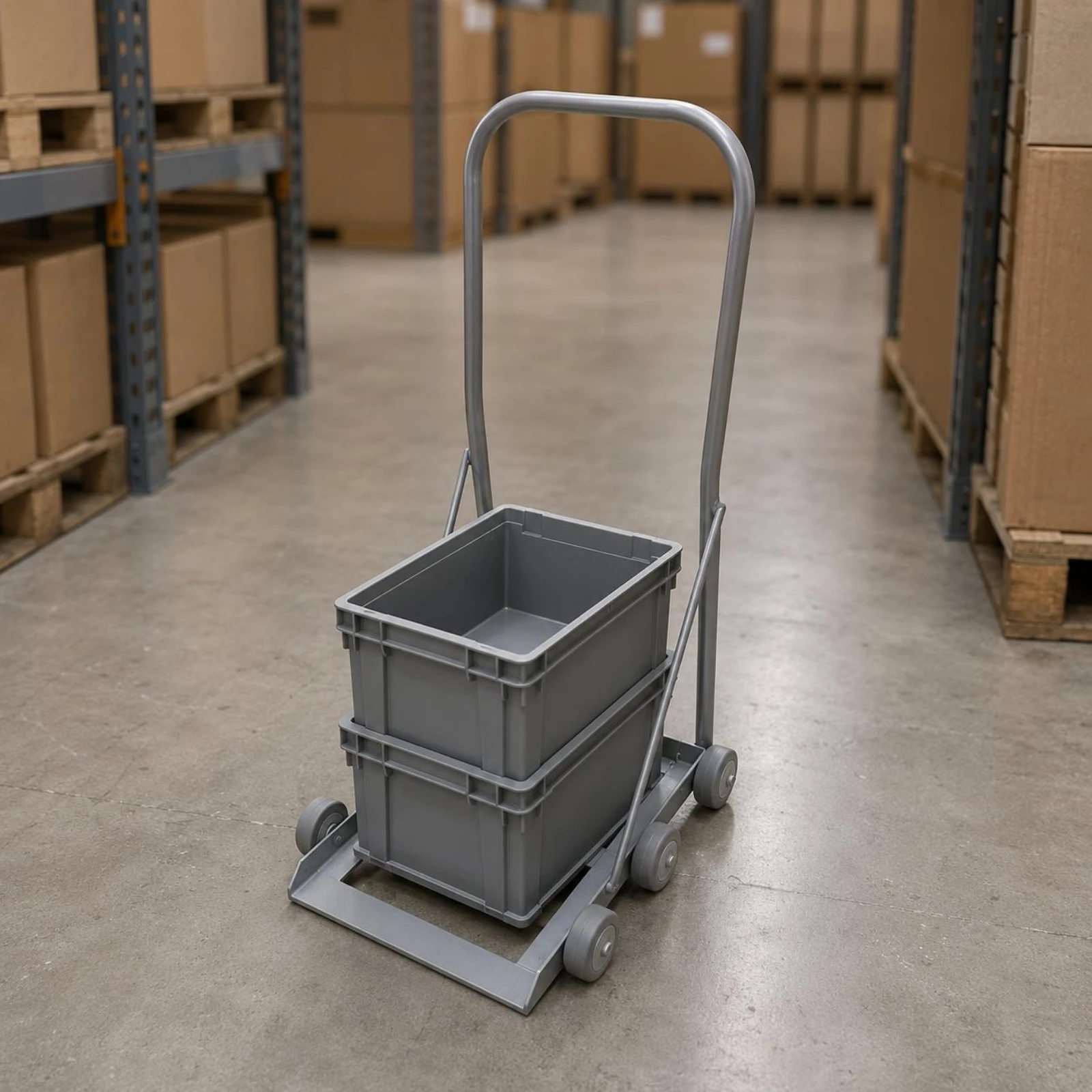 Hand-Push Trolley Cylindrical Handle Metal Trolley Flat Bed Platform Truck Low-Slung Moving Equipment Compact