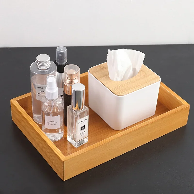 

Rectangular Solid Wood Wooden Tray, Multifunctional, Easy To Carry, for Breakfast, Sushi, Snack, Bread, Dessert, Barbecue, Cake