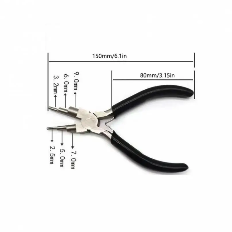 6 In 1 pinze a becchi tondi In acciaio al carbonio utensili manuali per avvolgimento di fili/creazione di gioielli/pinze per la produzione di Bail Making Loop