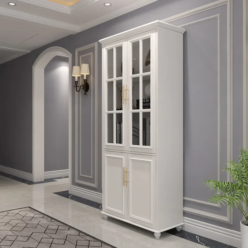 for  Light Luxury  Cabinet High Integrated Wall Design Simple Modern Solid Wood Tea Storage Cabinet