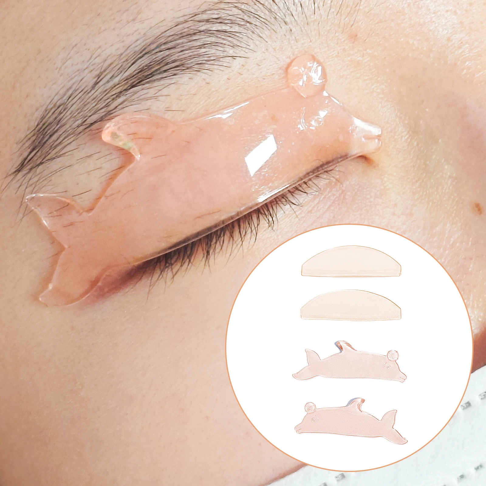 PERMANIA Dolphin Korea 1 Pair Silicone Eyelash Perming Rod Lash Lift Ribbon Lash Softening Pad Eyelash Curler Health Beauty Tool