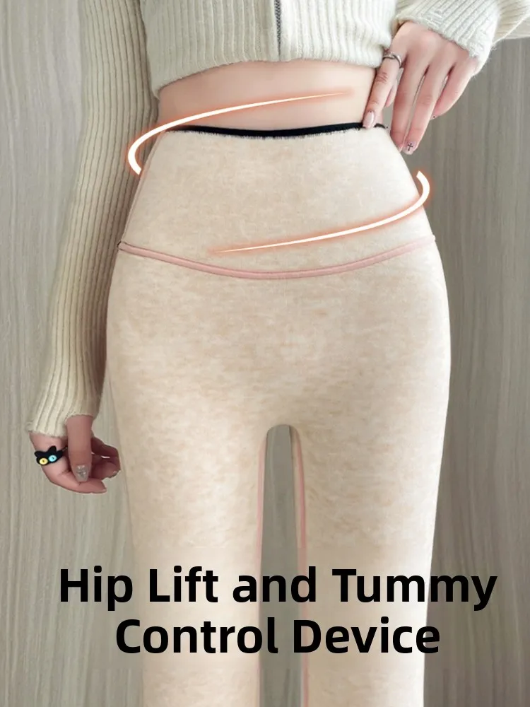 กางเกงโยคะเอวสูงบุซับใน ไซส์เล็ก รุ่นใหม่สำหรับฤดูใบไม้ร่วงและฤดูหนาว กางเกงออกกำลังกายทรงสลิมสำหรับผู้หญิง