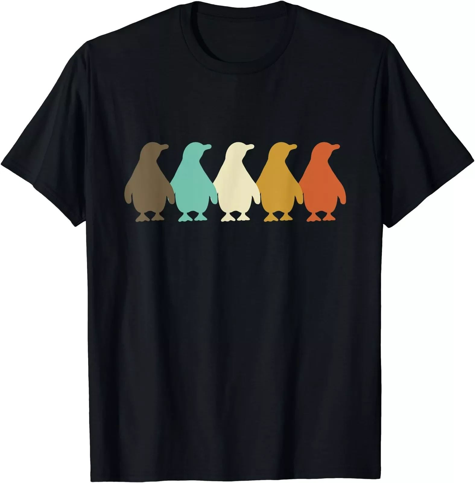 Cute Penguin Vintage Animal Lover Gift Unisex T-Shirt Size S-5XL