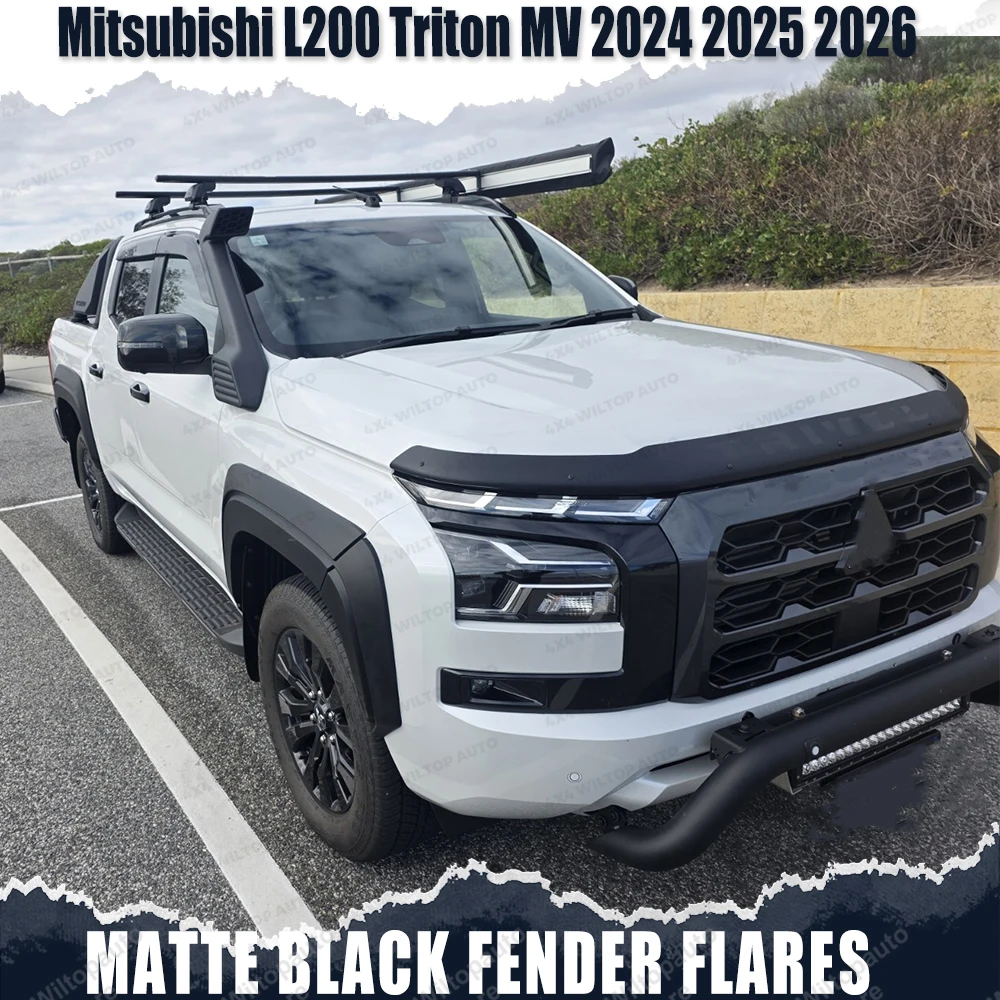 Matte Black Fender Flares Wheel Arch For Mitsubishi L200 Triton MV 2024 2025 2026 Mudguards 4X4 OFFROAD Next Gen Car Accessories
