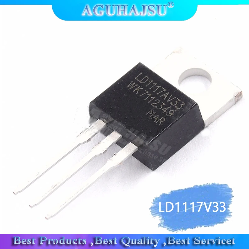 10pcs LD1117V33 TO-220 LD1117 3.3 LD1117AV33 TO220 3.3V 0.95A TO-220 three-terminal regulator tube