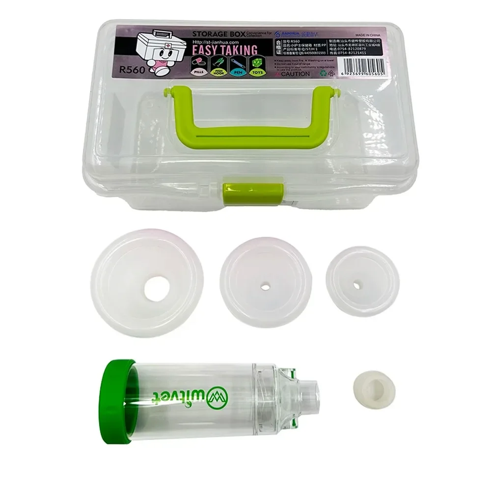 

New Pet Feline Cat Dog Aerosol Storage Tank Tank Spacer Assist Inhalation Pump Nebulizer Manual Plastic Silicon Mask Animal