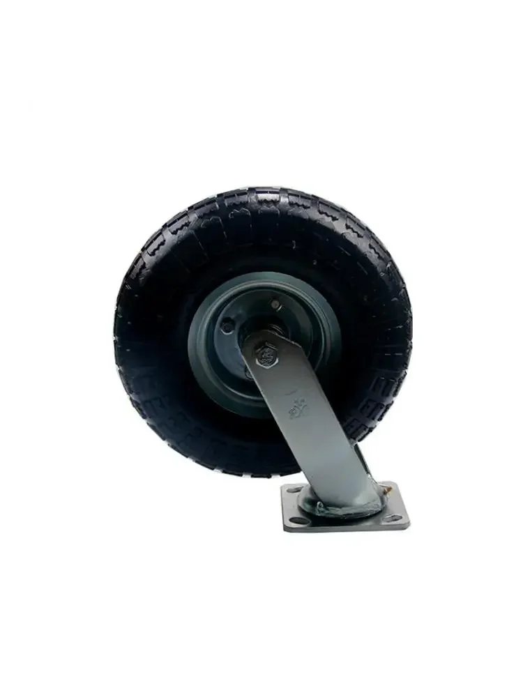 Heavy Duty Caster 10 Inch Inflatable Rubber Wheels Hotel Luggage Wheels Stainless Steel Trolley Casters Universal Wheels 1 PC