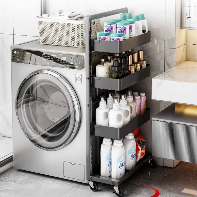 

Полка для кухонных щелей из углеродистой стали, передвижная подставка для овощей, регулируемая по высоте напольная подставка, выдвижная тележка для холодильника