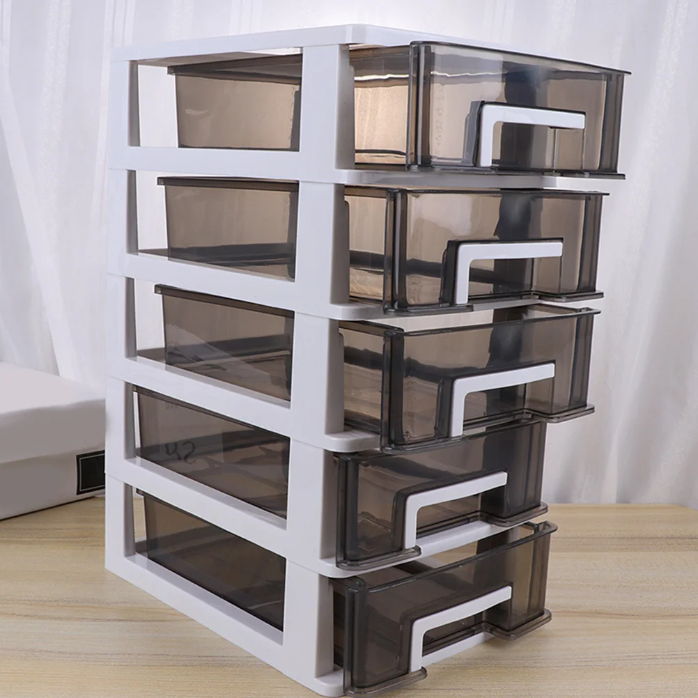 

2Pcs Desk Organizer Plastic Storage Drawer Box 5 Layer Desktop Makeup Holder Stationery Storage Cabinet Multipurpose Organizer