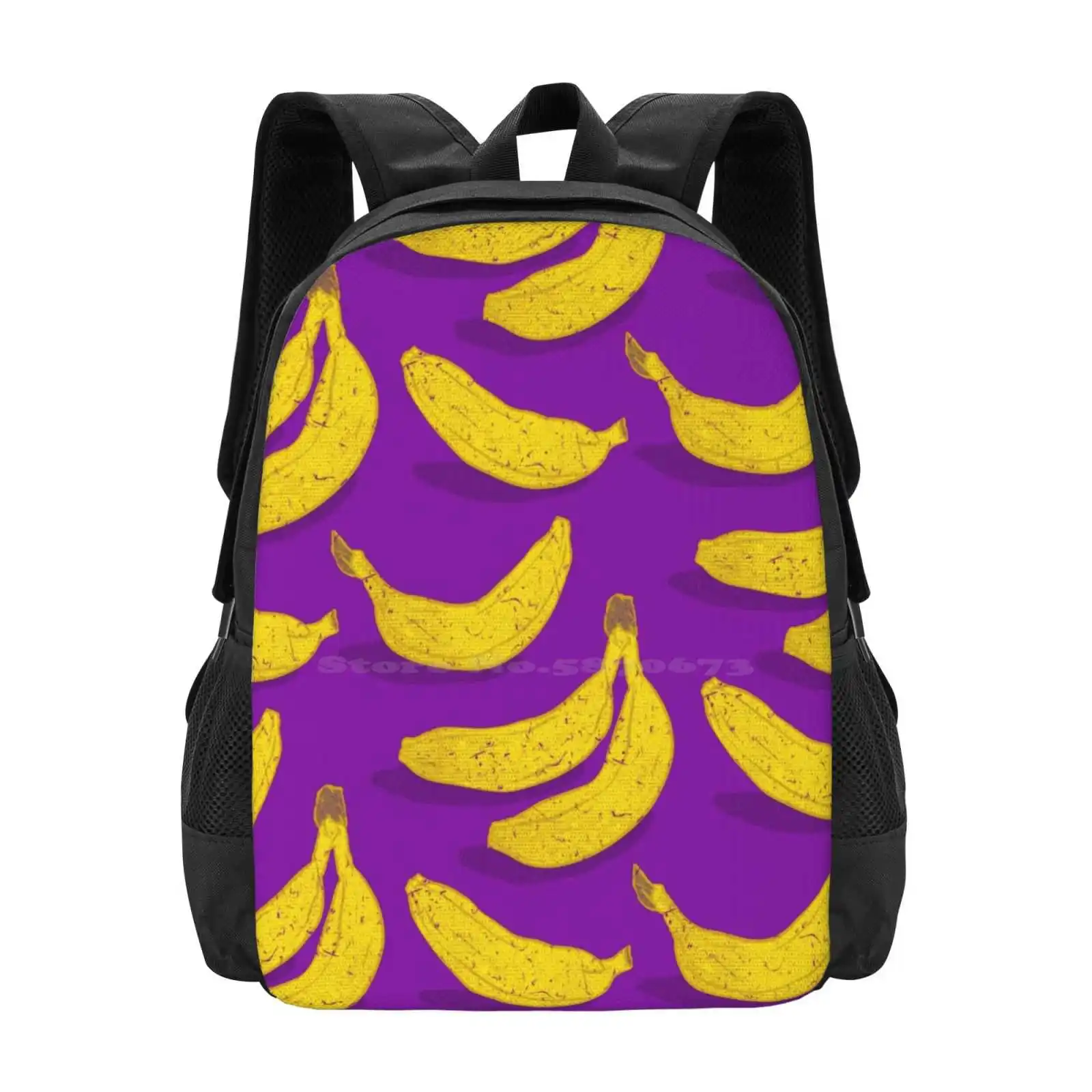 Banana Hot Sale Schoolbag Backpack Fashion Bags Plant Fruit Tropics Exotic Tree Soft Yellow Green Island South Sweet Flesh