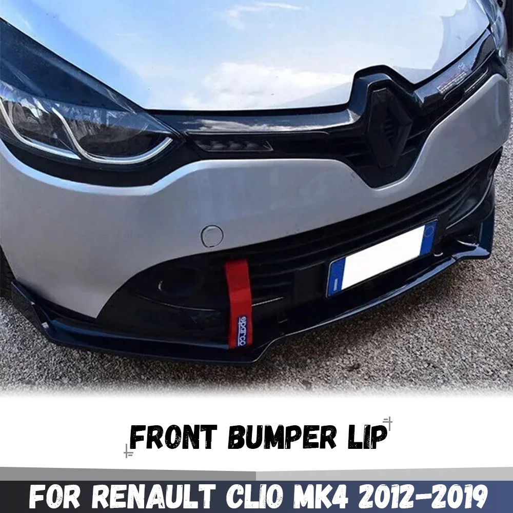 

Для Renault Clio MK4 2012-2019: Накладка на передний бампер, нижний диффузор, сплиттер, спойлер, обвес, тюнинг