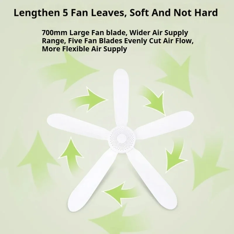 220 В, бесшумный 5-листный потолочный вентилятор с переключателем 1,8 м, подвесной вентилятор для кемпинговой кровати, общежития, палатки, потолочный вентилятор