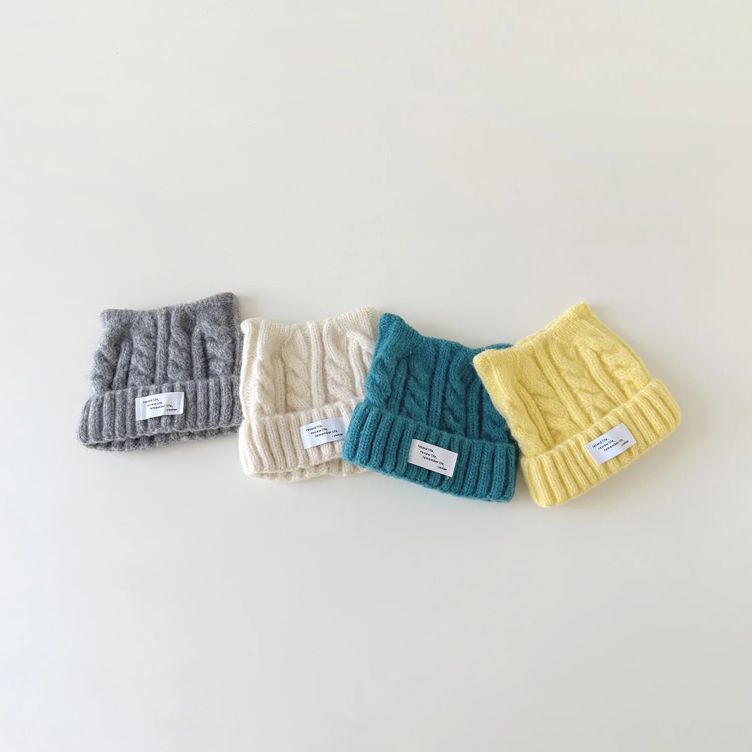 1-4Y Children's Hat  Autumn and Winter New Candy-colored Knitted Hats Pullover Boys Girls Warm Wool Caps