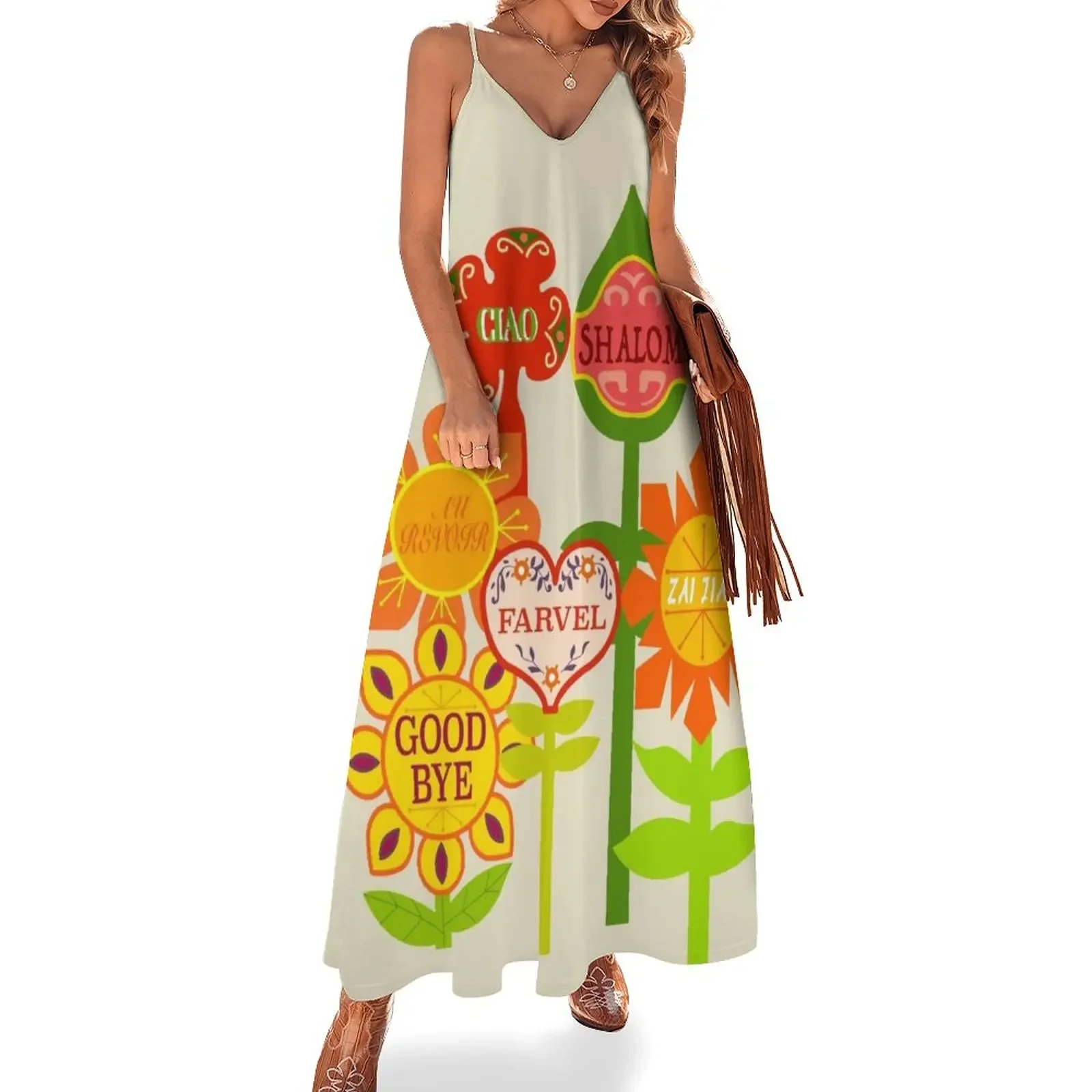 

It's A Small World Goodbye Room Flowers Sleeveless Dress beach dress