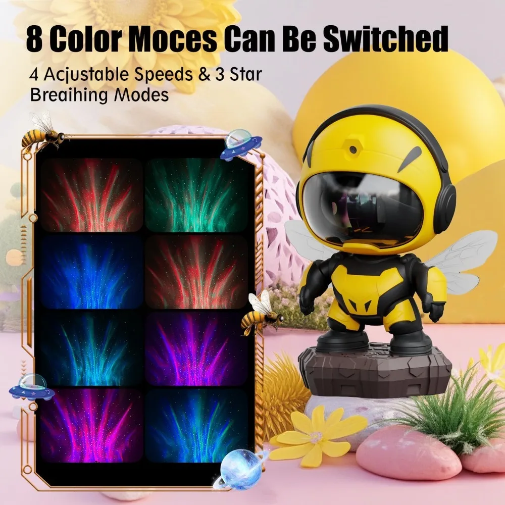 Projektor Galaktyki z Mgławicą, Projektor Gwiazd Lampka LED Sufitowa z 8 Trybami Projekcji Gwiazd, Lampka Nocna Gwieździsta dla Dzieci, Prezent Projektor