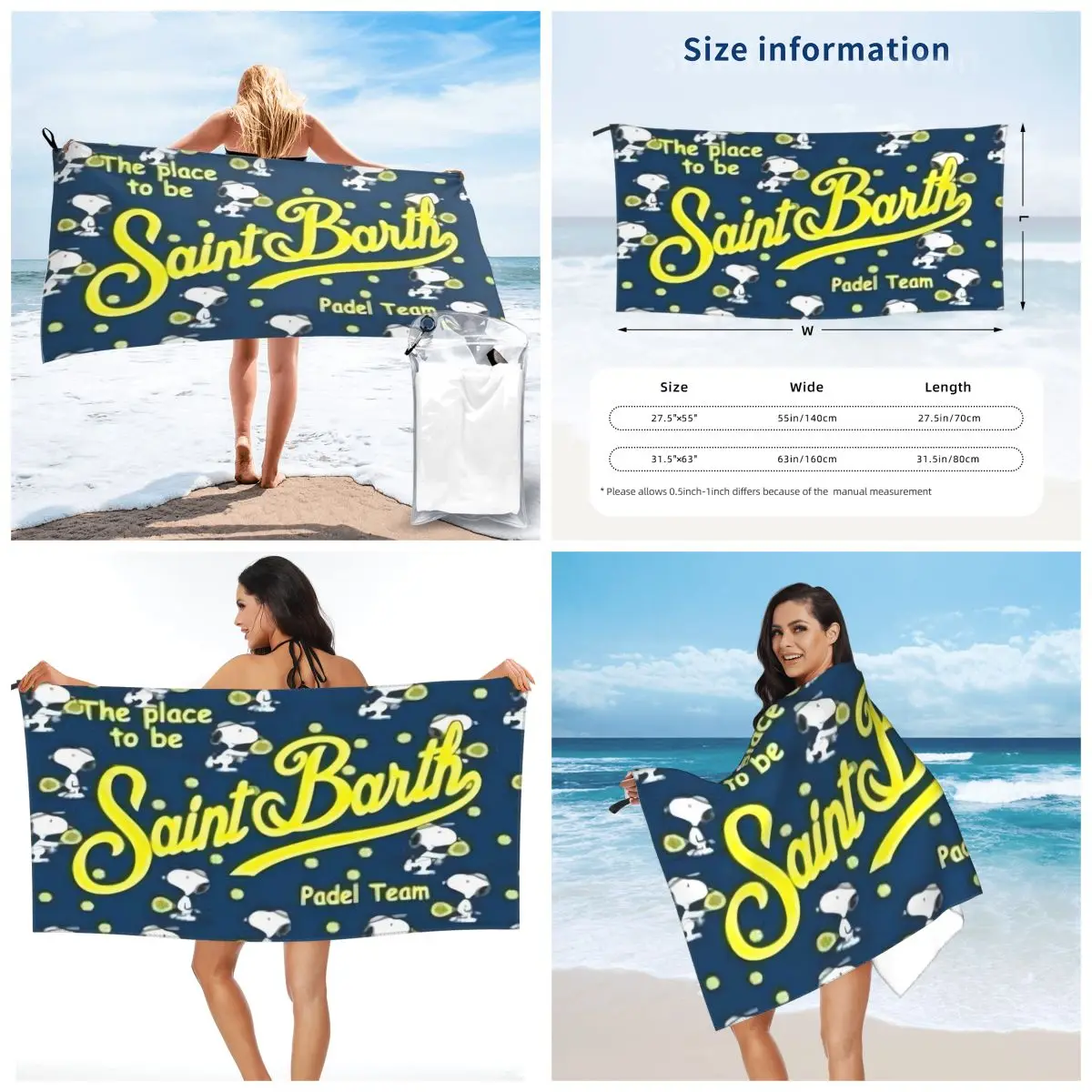 Quick Drying Bath Towels S-Saint-B-Barth Oversized Printing Towel Super Absorbent Pool Towel Blanket