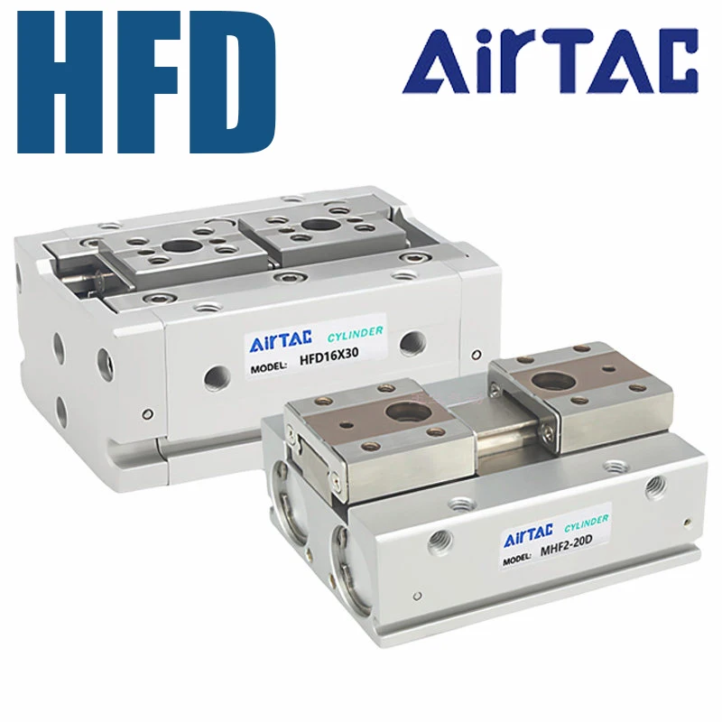 AirTAC HFD8/12/1620/25 Compact Thin Sliding Air Cylinder Double Acting Dual Rail Pneumatic Gripper  Packaging Machine