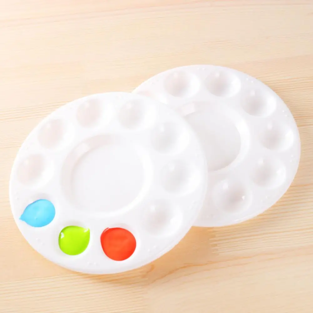 焦げ付き防止の水彩ミキシングパレット、アーティスト、学生、DIYクラフトセット用の丸いペイントpalettes