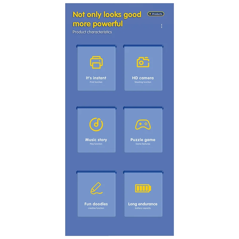 

Y19A Kids Camera Instant Print 1080P Dual-Lens Selfie Digital Camera Digital Camera Blue