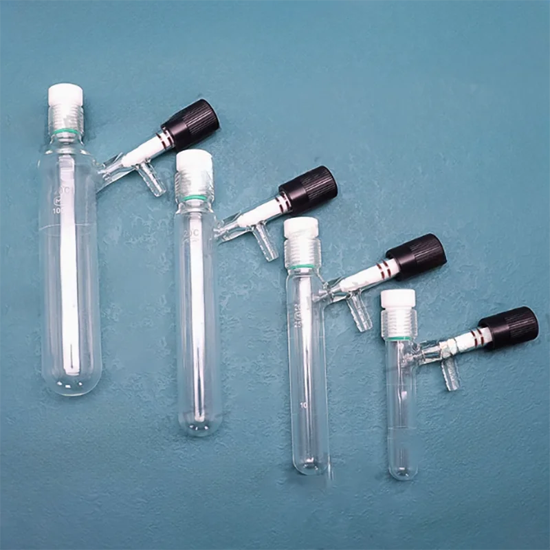 

High vacuum valve reaction bottle cylinder type solvent storage bottle experimental reaction tube pressure resistant bottle