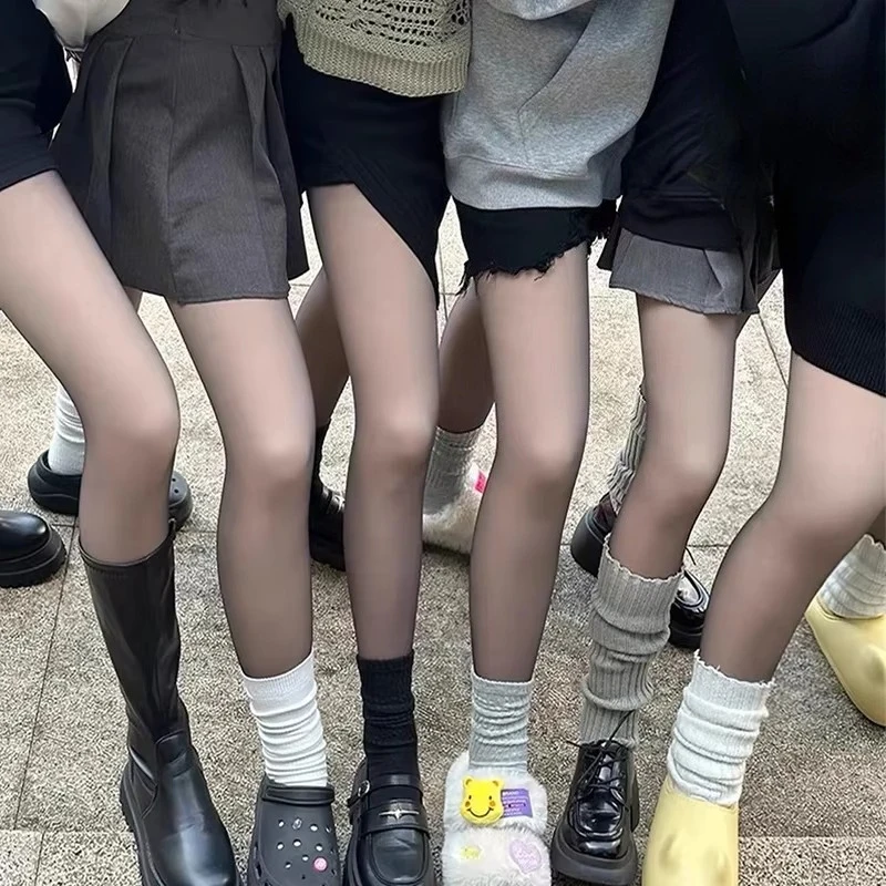 Fleece Lined Tights for Women Thermal Pantyhose for Female Winter Panty Polar Skin Black Effect Stockings Girl's Thermal Sock