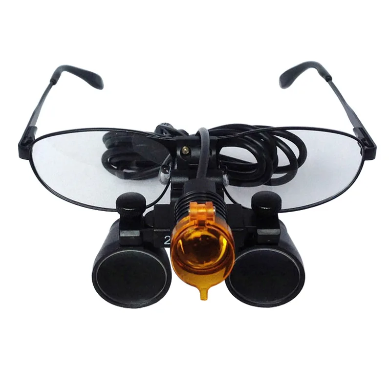 

2.5X Magnifying Nose Ear Throat Surgical Loupe With LED Light Lamp Filter Headlamp Changeable Glass Oral Dentist Magnifier