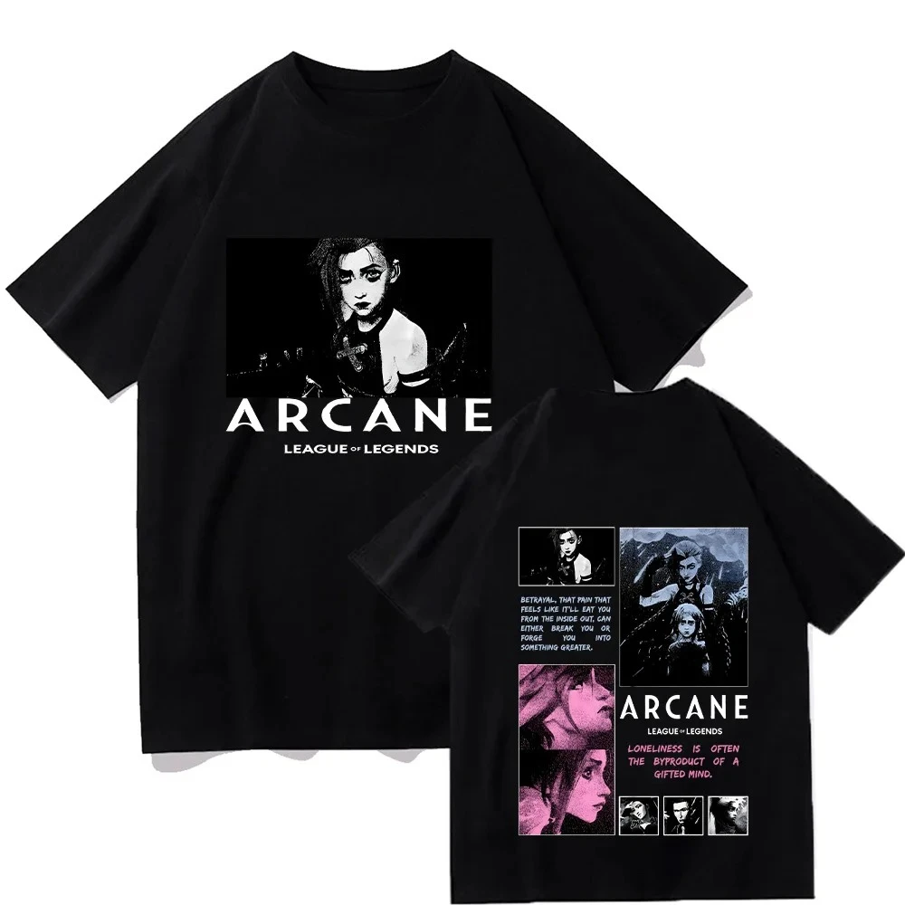 

Arsu Jinx T-shirt: Popular Game Harajuku Anime Arsu Fashion T-shirt, Casual Millennium Bug Cotton Top Retro Aesthetic T-shirt