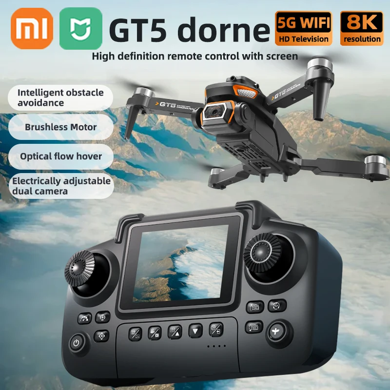 Xiaomi Mijia GT5 Mini Drone Пульт дистанционного управления с экраном 4K Professional Camera 360° °   Складные игрушки-квадрокоптеры для предотвращения препятствий