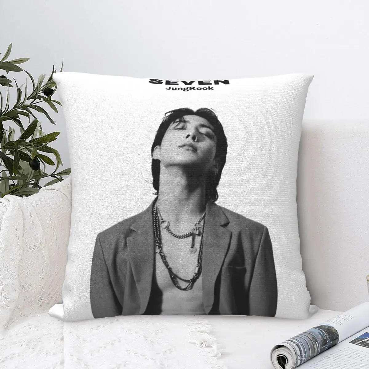 Car Decoration Jungkooks Seven Idol Group KPOP Pillowcase Accessories Pillow Covers Zipper Multiple Sizes