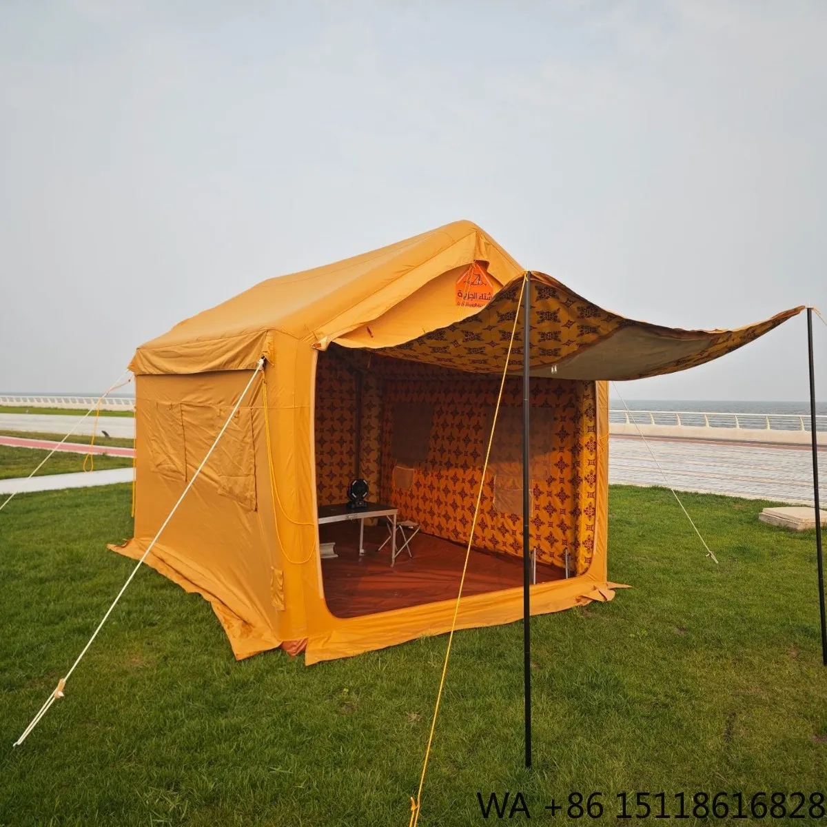 Da Niu Thickened Oxford Cloth Four Season Inflatable Double Layer Outdoor Camping Tent 3000+mm Waterproof Snowproof Polyester