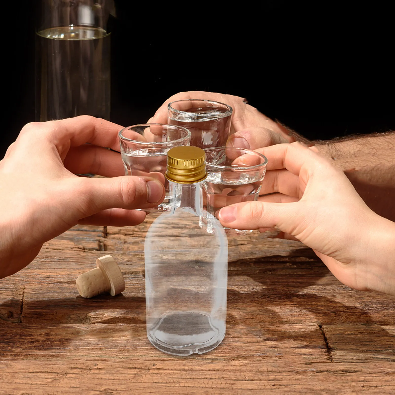 

10Pcs Portable Mini Glass Bottles 50Ml Clear Small Liquid Containers for Travel Medicine Storage Multipurpose Transparent Vials