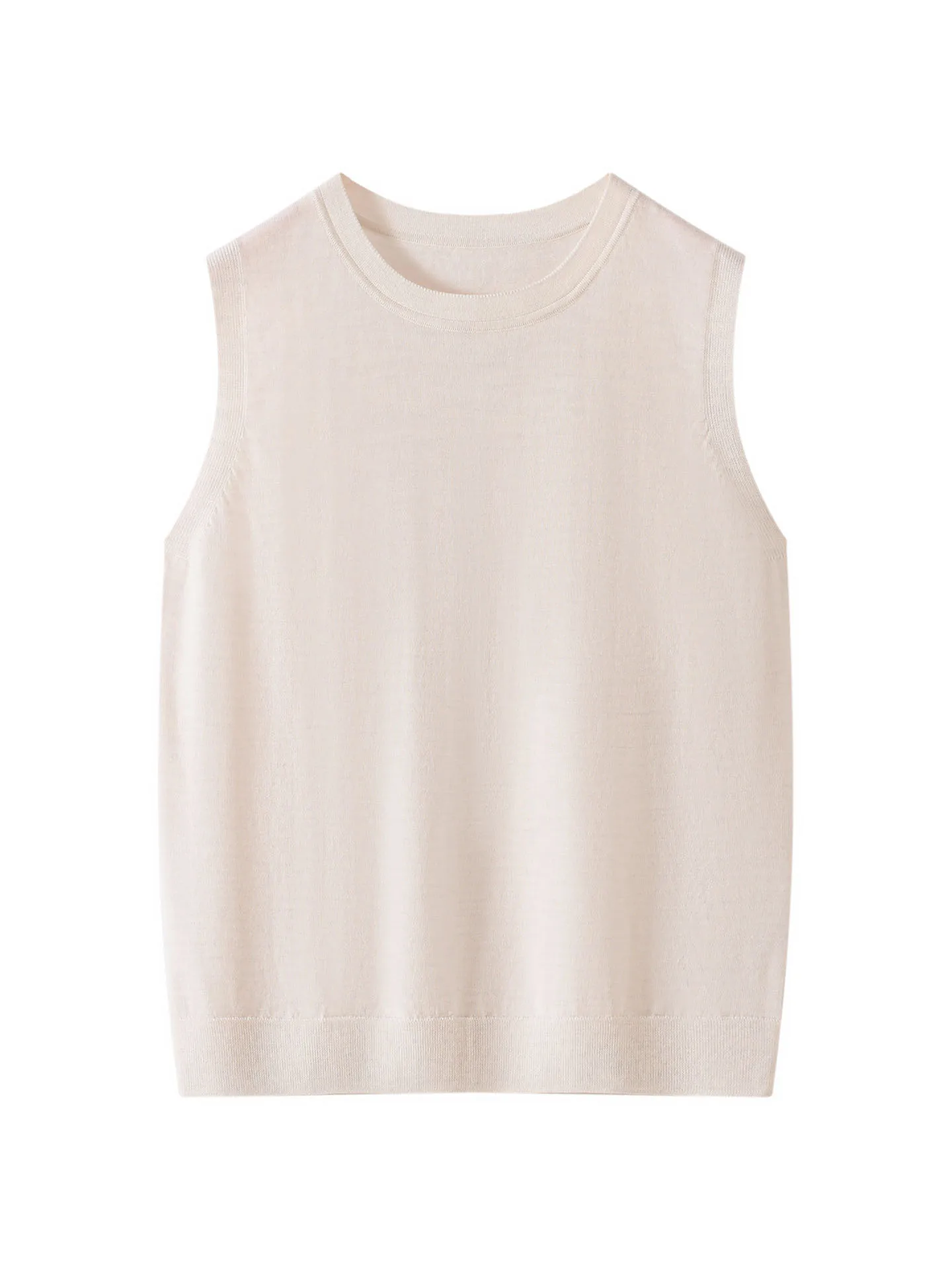 

Classic mat Extrine Merino Wool Knitted Vest Women round Ne Svel Slimming Base irt Soft Comfortable Spring...