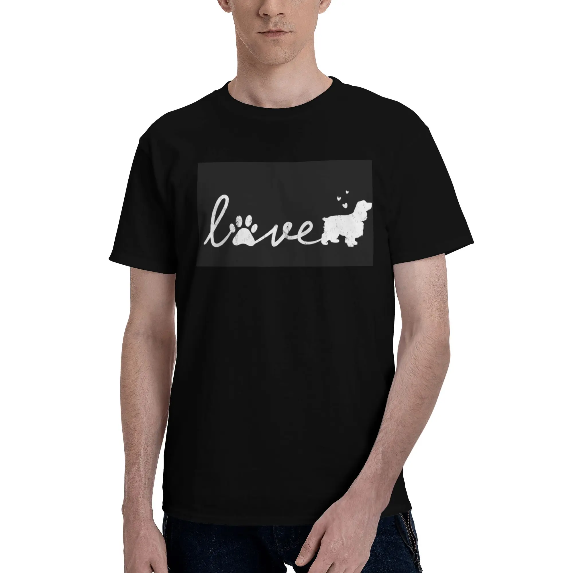 

Кокер-спаниель Love Dog Pet Lover Подарок футболка из 100% хлопка мужские забавные футболки мужские с круглым вырезом с коротким рукавом S-6XL