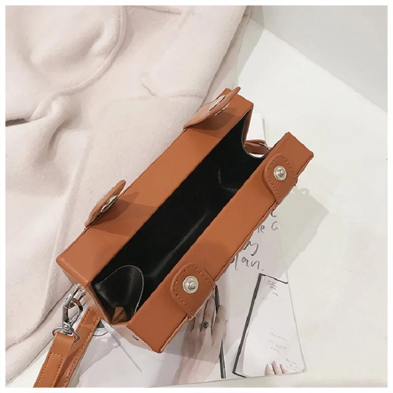 Box Design Small Crossbody Bag Shoulder Bag for Women 2021 Casual Clutch Bag Designer Bag Female Purses and Handbags Pu Leather