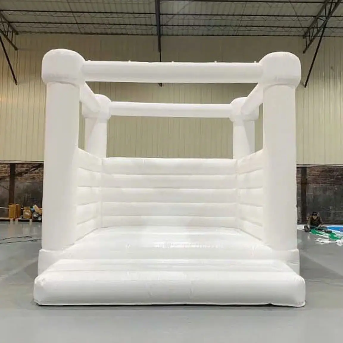 Castello con ponticello in PVC 100% White Bounce House per la festa di compleanno, la casa di rimbalzo di grado di matrimonio con ventilatore