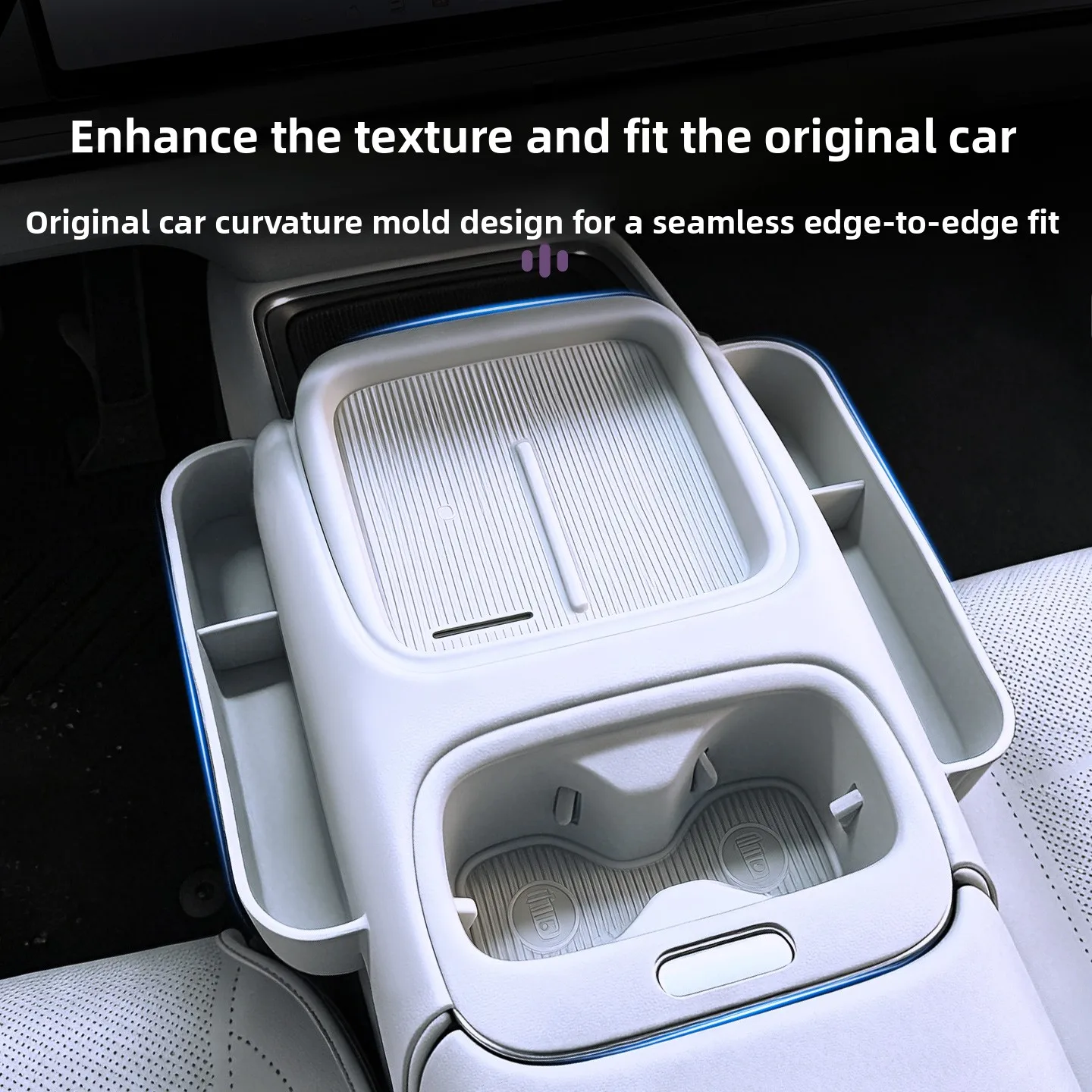 For Xpeng MONA L03 Silicone Wireless Charging Cup Mat With Pocket Full Wrap Interior Car Accessories