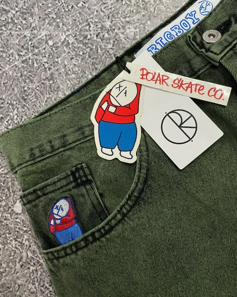 Big Boy Baggy Shorts New Harajuku Hip Hop Cartoon Graphic Retro Denim Shorts 2