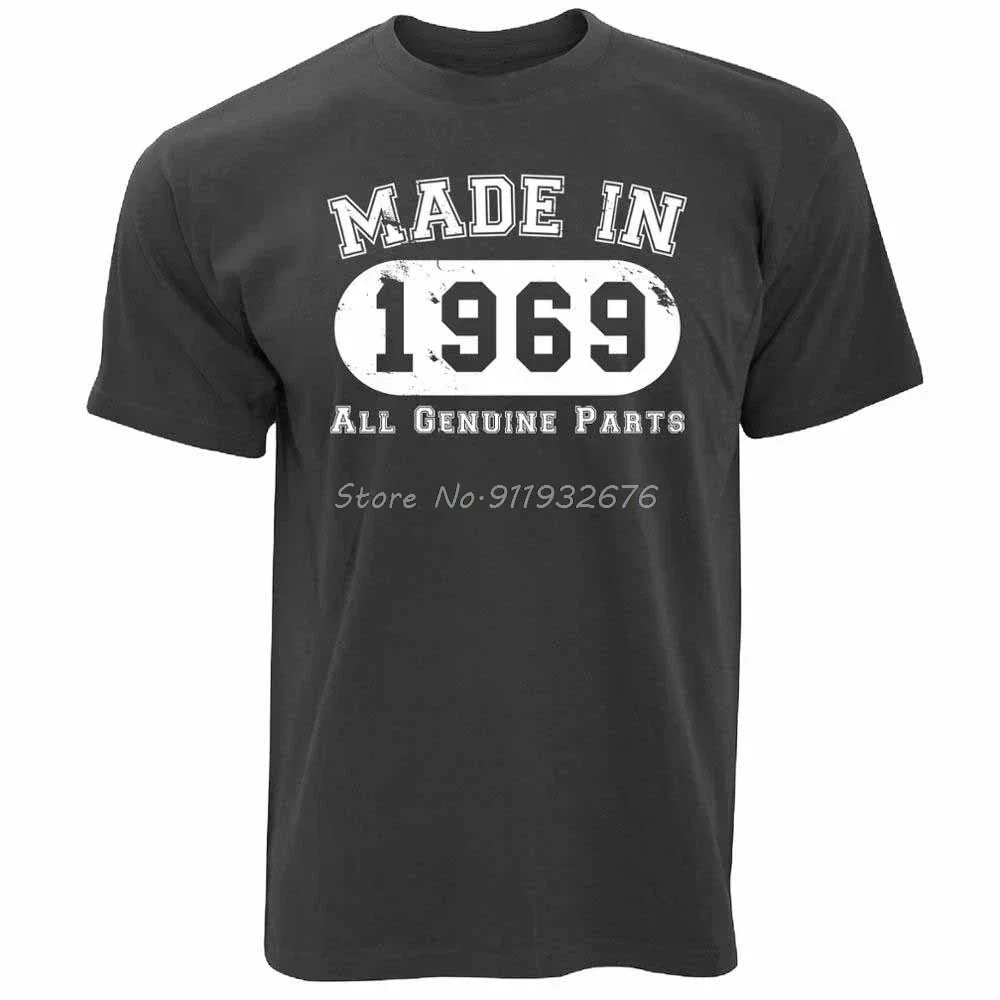 50Th Birthday T Shirt Made In 1969 All Genuine Parts Distressed Fiftieth New Arrival Summer Casual Men Clothing TShirts harajuku