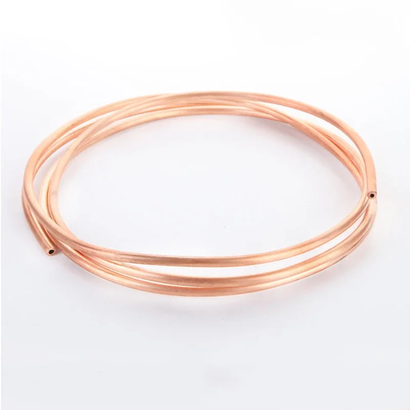 2m T2 Red Copper coil 2/3/4/5/6/8/10/12/14/16mm Copper tube Air Conditioning Copper Pipe Soft  Tube 99.9% T2 Copper DIY Cooling