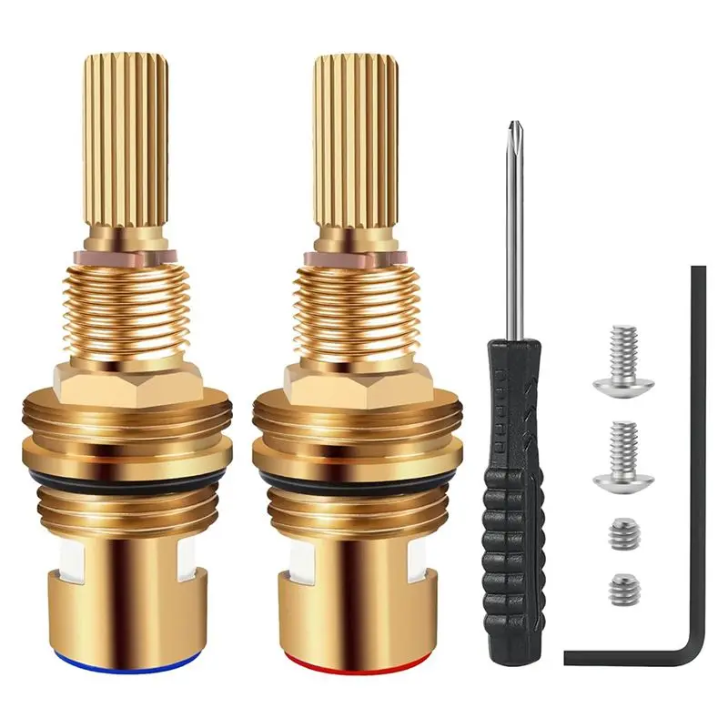 Комплект сменных картриджей ABUH-Brass 1-001 и 1-002 для смесителей горячей/холодной воды, универсальные картриджи для смесителей