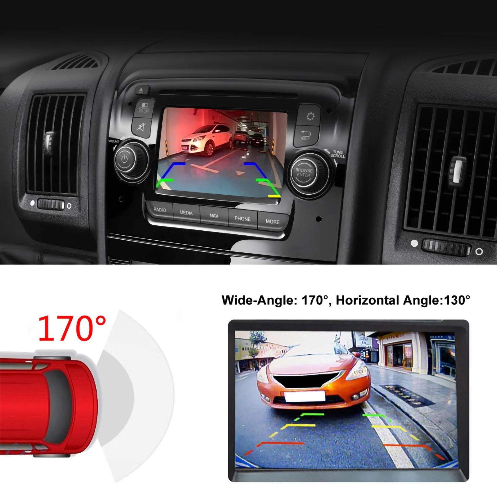 

12V IP68 HD Monitor Rear View Reversing Brake Light Camera Fit for Master 10‑16 Car Waterproof Camera Brake Light Monitor