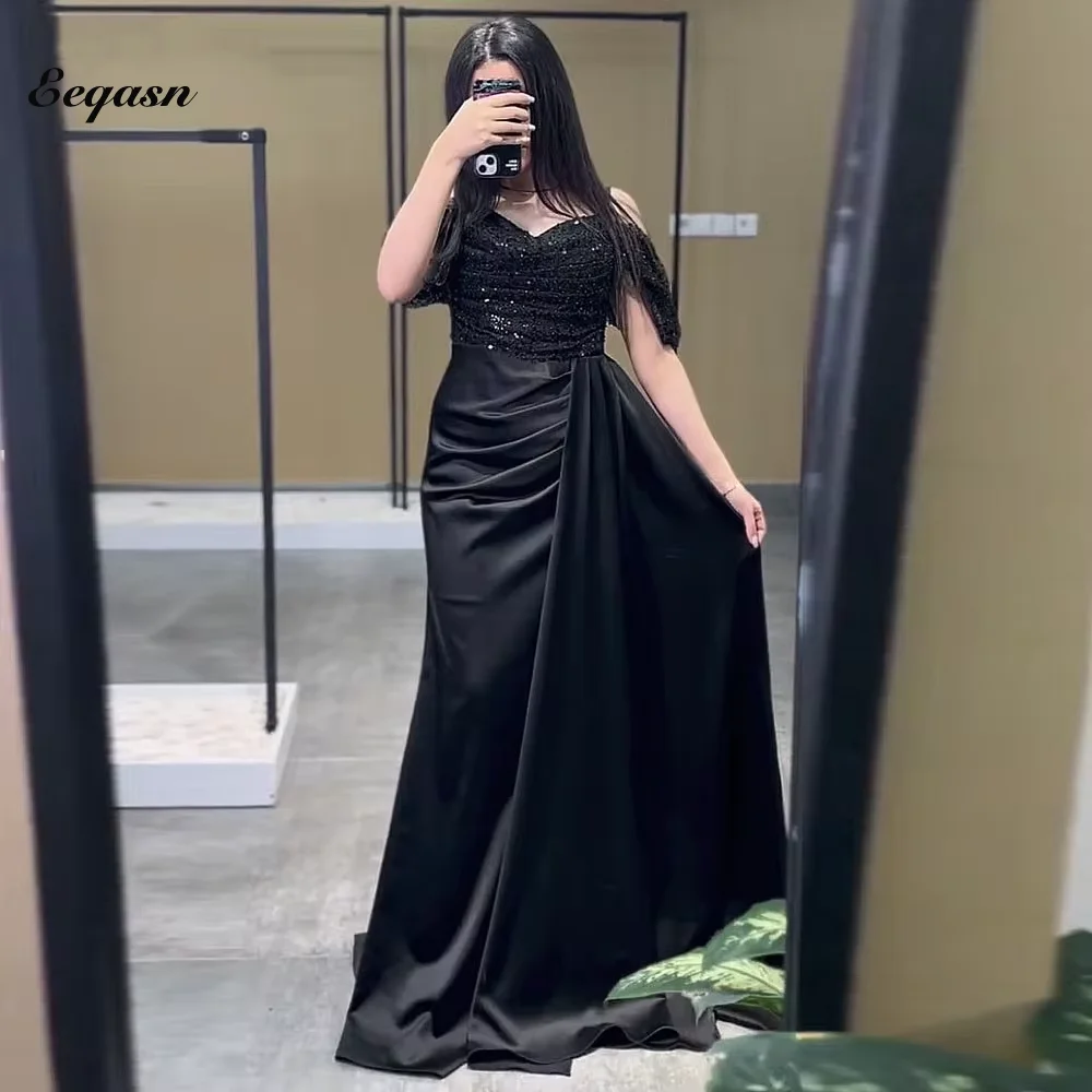 

Mermaid Satin Evening Dress Side Skirt Elegant Party Dresses for Wedding Night Robe Soiree De Luxe Prom Gala Customized