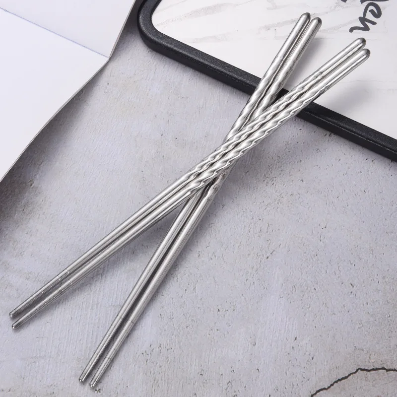 Portable Stainless Steel Chopsticks, Square Chopsticks, Insulated, Hollow, Korean, Hotel, Dining, Household, Square