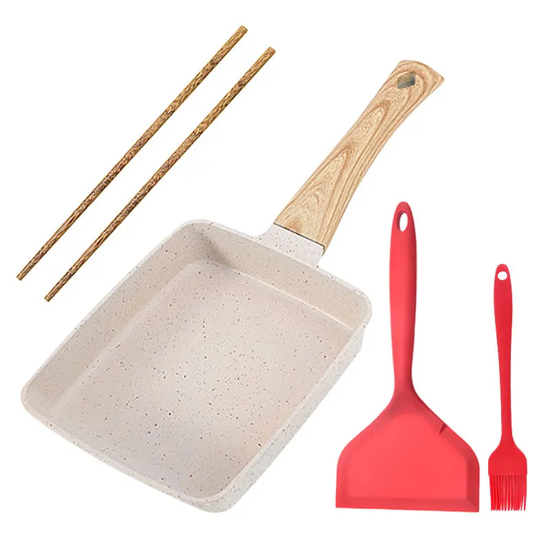 Non-Stick Tamagoyaki Omelette Frying Egg Pan Aluminum Pancake Kitchen Pot Mini Breakfast Make Non-Stick Pan Frying Pan Cookware